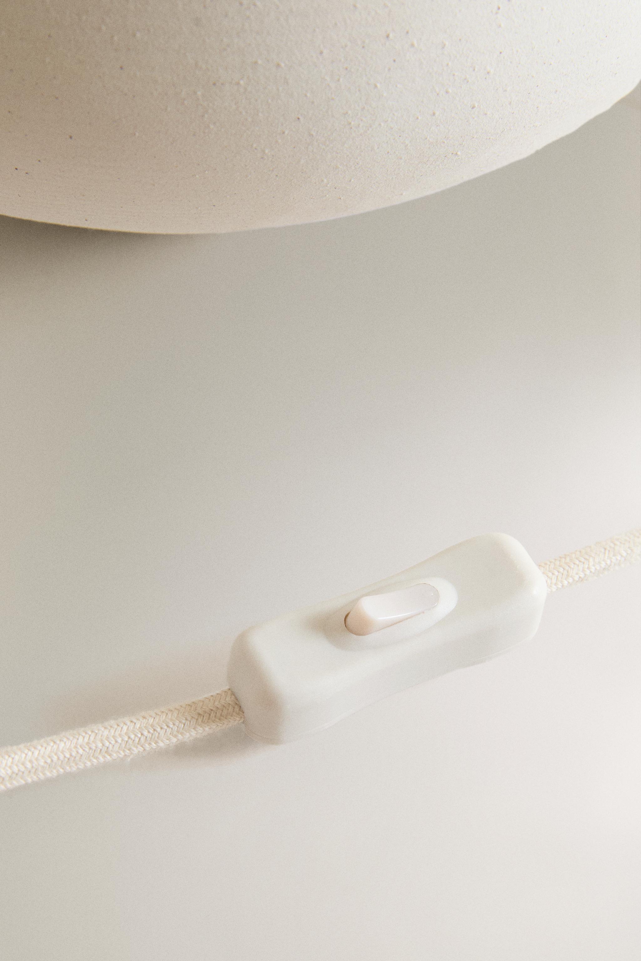 STONEWARE AND LINEN TABLE LAMP
